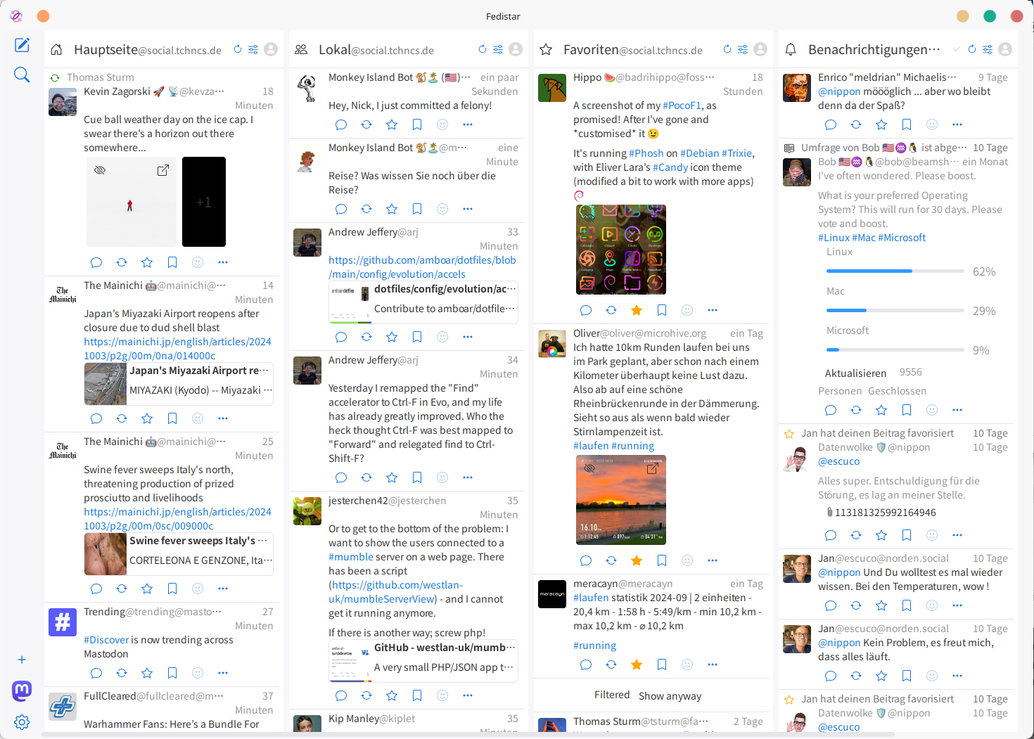 Fedistar ist eine Mehrspaltige Fediverse Client App fuer Linux Desktop