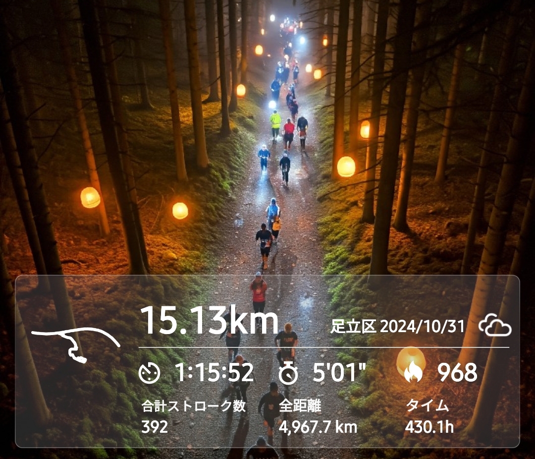 15km Lauf zu Halloween mit KI Hintergrundbild